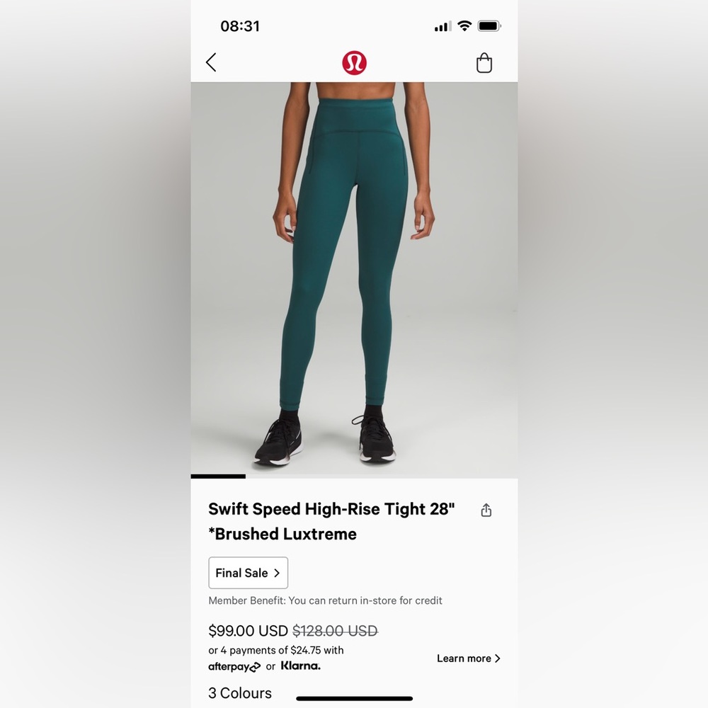 Lululemon Swift Speed Tights - Size 6